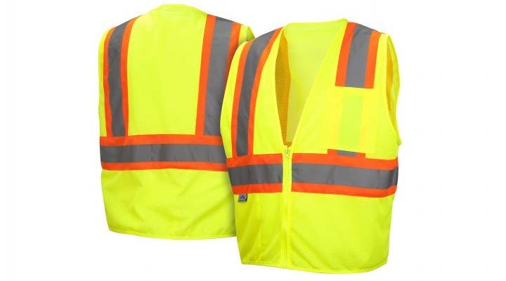 Pyramex RVZ2210SE Type R - Class 2 Self Extinguishing Hi-Vis Lime Safety Vest
