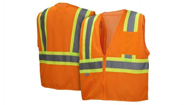 Pyramex RVZ2220SE Type R - Class 2 Self Extinguishing Hi-Vis Orange Safety Vest