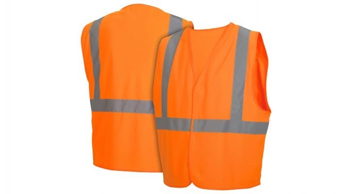 Pyramex RVHL2920 Type R - Class 2 Hi-Vis Orange Safety Vest w/Plain Bag