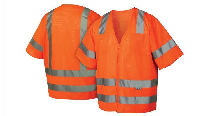 Pyramex RVZ3120 Type R - Class 3 Hi-Vis Orange Safety Vest