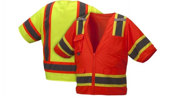 Pyramex RVZ3410 Type R - Class 3 Surveyor Hi-Vis Lime Safety Vest