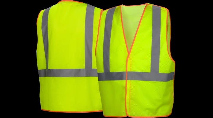 Pyramex RVHL4010 Type R - Class 2 Hi-Vis Lime Safety Vest w/Contrasting Color Tape