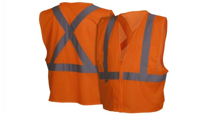 Pyramex RCZ2120 Type R - Class 2 Hi-Vis Orange Safety Vest w/Reflective Tape