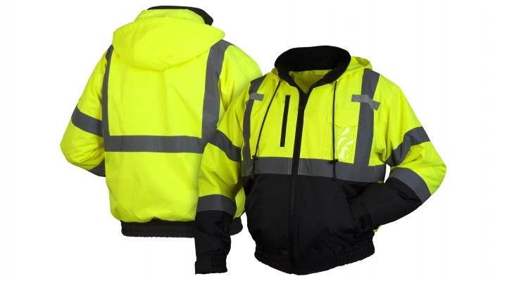 Pyramex RJ3110 Type R - Class 3 Hi-Vis Lime Bomber Jacket