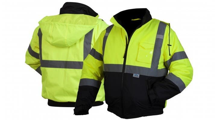 Pyramex RJ3210 Type R - Class 3 Hi-Vis Lime Bomber Jacket w/Quilted Lining