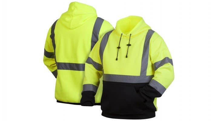Pyramex RSSH3210 Type R - Class 3 Hi-Vis Lime Pullover Sweatshirt w/Black Bottom