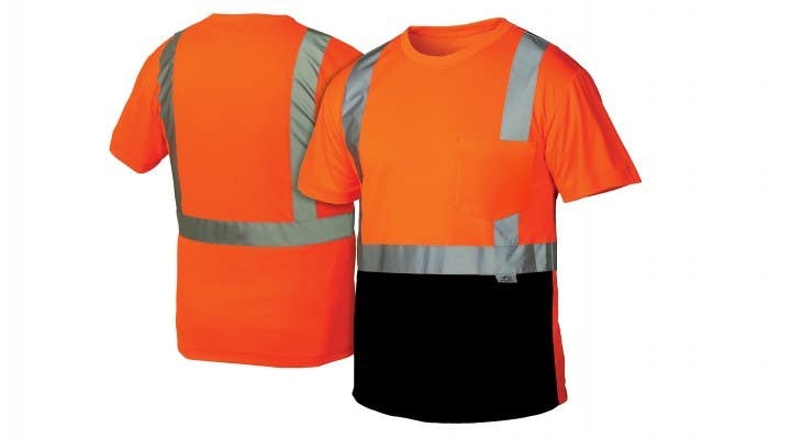 Pyramex RTS2120B Type R - Class 2 Hi-Vis Orange T-Shirt w/Black Bottom