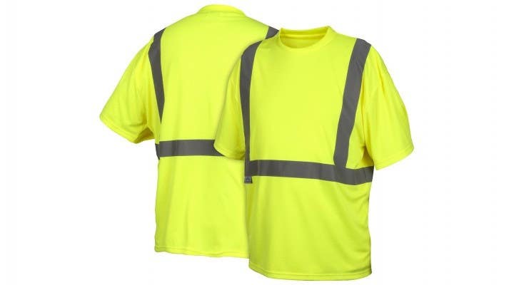 Pyramex RTS2110NP Type R - Class 2 Hi-Vis Lime T-Shirt w/No Pocket