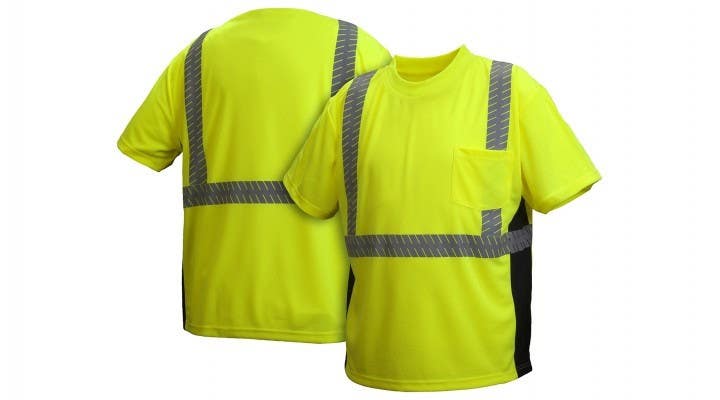 Pyramex RTS2310 Type R - Class 2 Hi-Vis Lime T-Shirt w/Broken Heat Sealed Tape