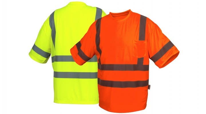 Pyramex RTS3410 Type R - Class 3 Hi-Vis Lime T-Shirt w/Heat Sealed Tape