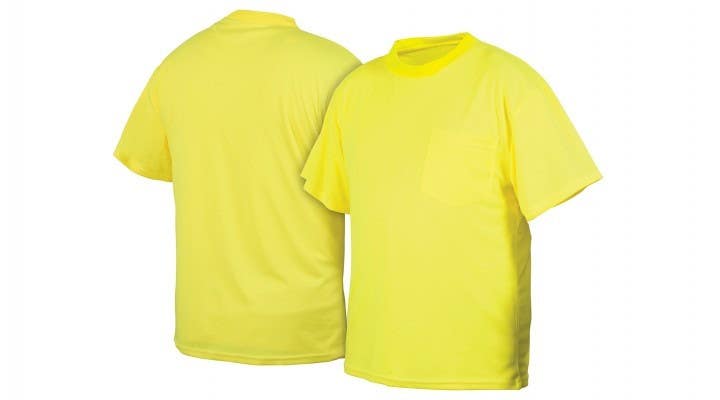 Pyramex RTS2110NS Hi-Vis Lime T-Shirt w/No Reflective Tape