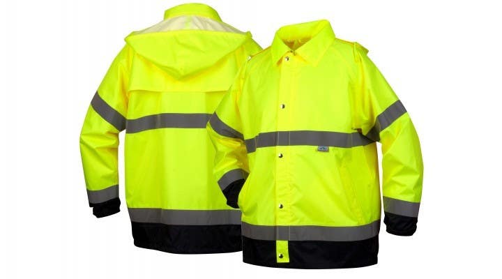 Pyramex RRWJ3110 PU/Poly Premium Hi-Vis Rainwear Jacket