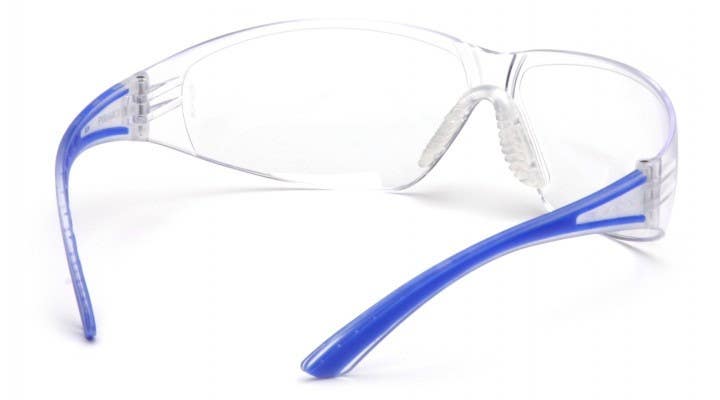 Pyramex SN3610S Cortez Clear Lens Safety Glasses w/Blue Temples