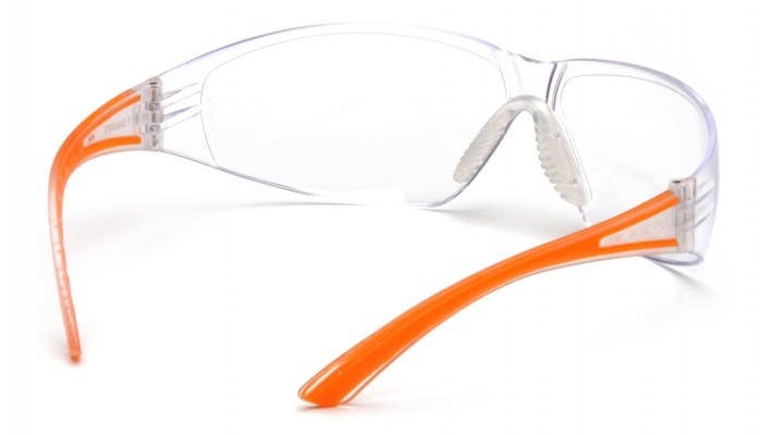Pyramex SO3610S Cortez Clear Lens Safety Glasses w/Orange Temples
