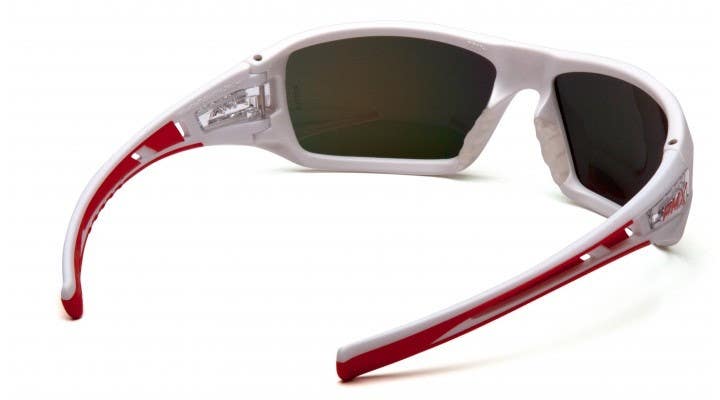 Pyramex SWR10455D Velar Sky Red Mirror Lens Safety Glasses w/White & Red Frame