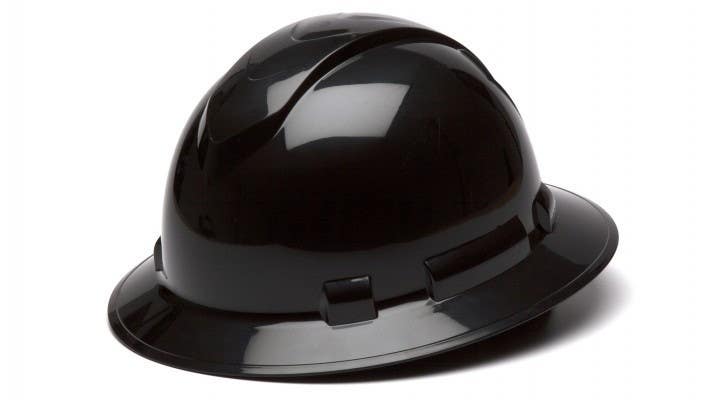 Pyramex HP541 Ridgeline Full Brim Hard Hat w/4 Pt Ratchet Suspension