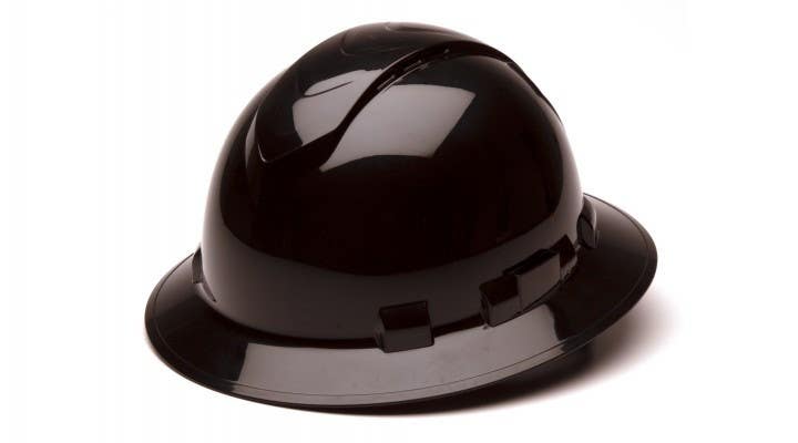Pyramex HP541 Ridgeline Vented Full Brim Hard Hat w/4 Pt Ratchet Suspension