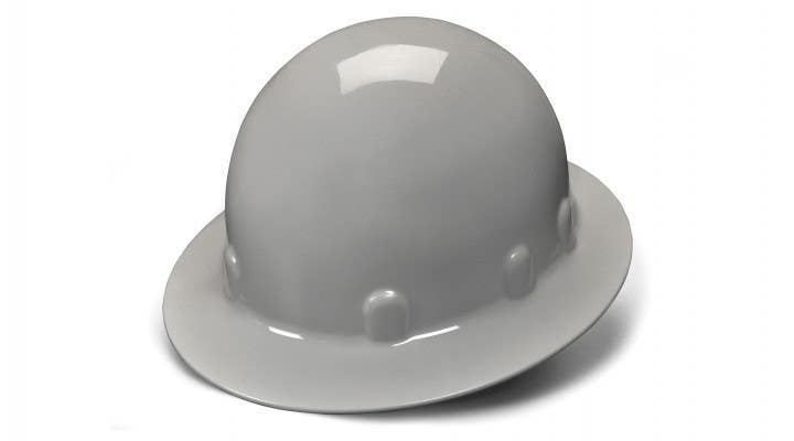 Pyramex HPS241 SL Series Sleek Shell Full Brim Hard Hat w/4 Pt Ratchet Suspension