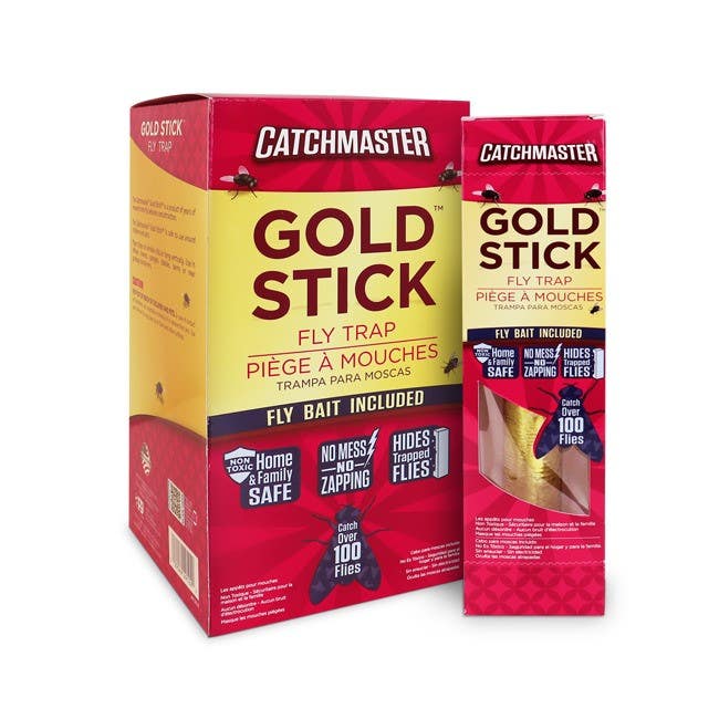 Catchmaster 912R6 Gold Stick Fly Trap (Fly Bait Included)-Small, Size-10.5"