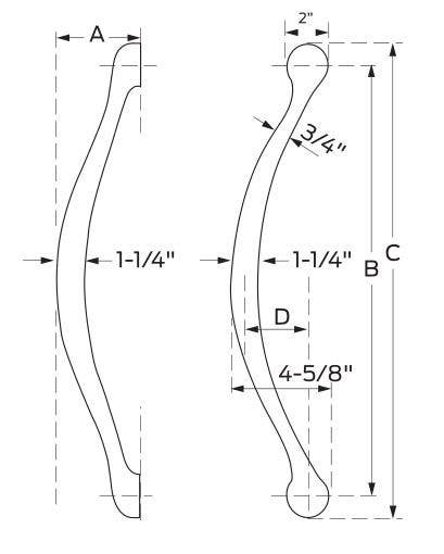 Ives 8320 Plymouth Offset Solid Door Pull, 20" CTC