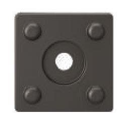 Atlas A540 1 1/4" Diameter Benning Round Knob w/ 1" Backplate