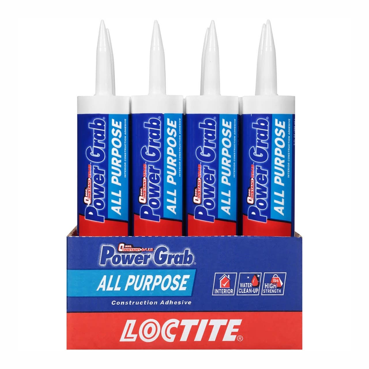 Loctite 2022554 Power Grab All Purpose Express Adhesive, 9 oz, Finish-White