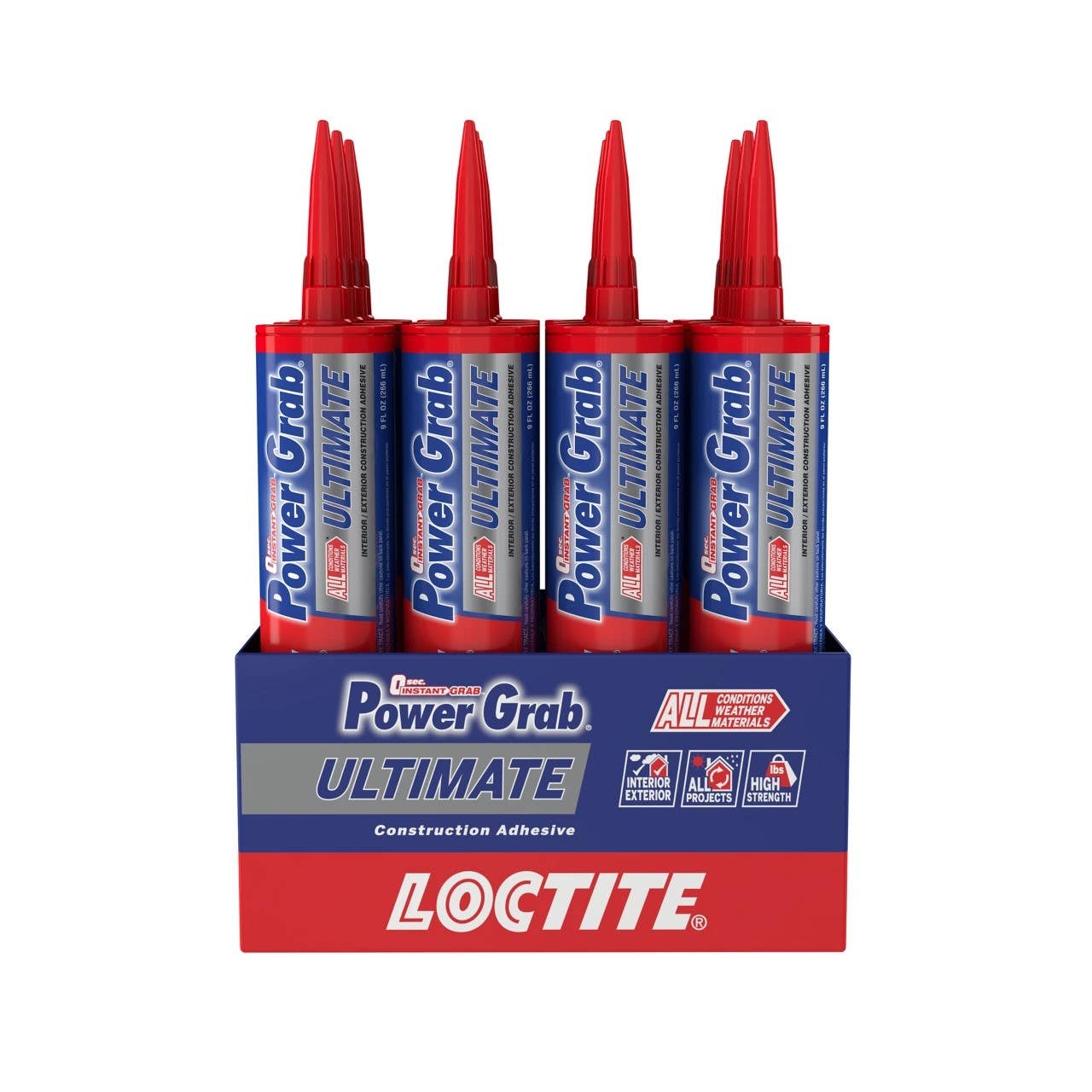 Loctite 1989550 Power Grab Ultimate Construction Adhesive, 9 oz, Finish-White
