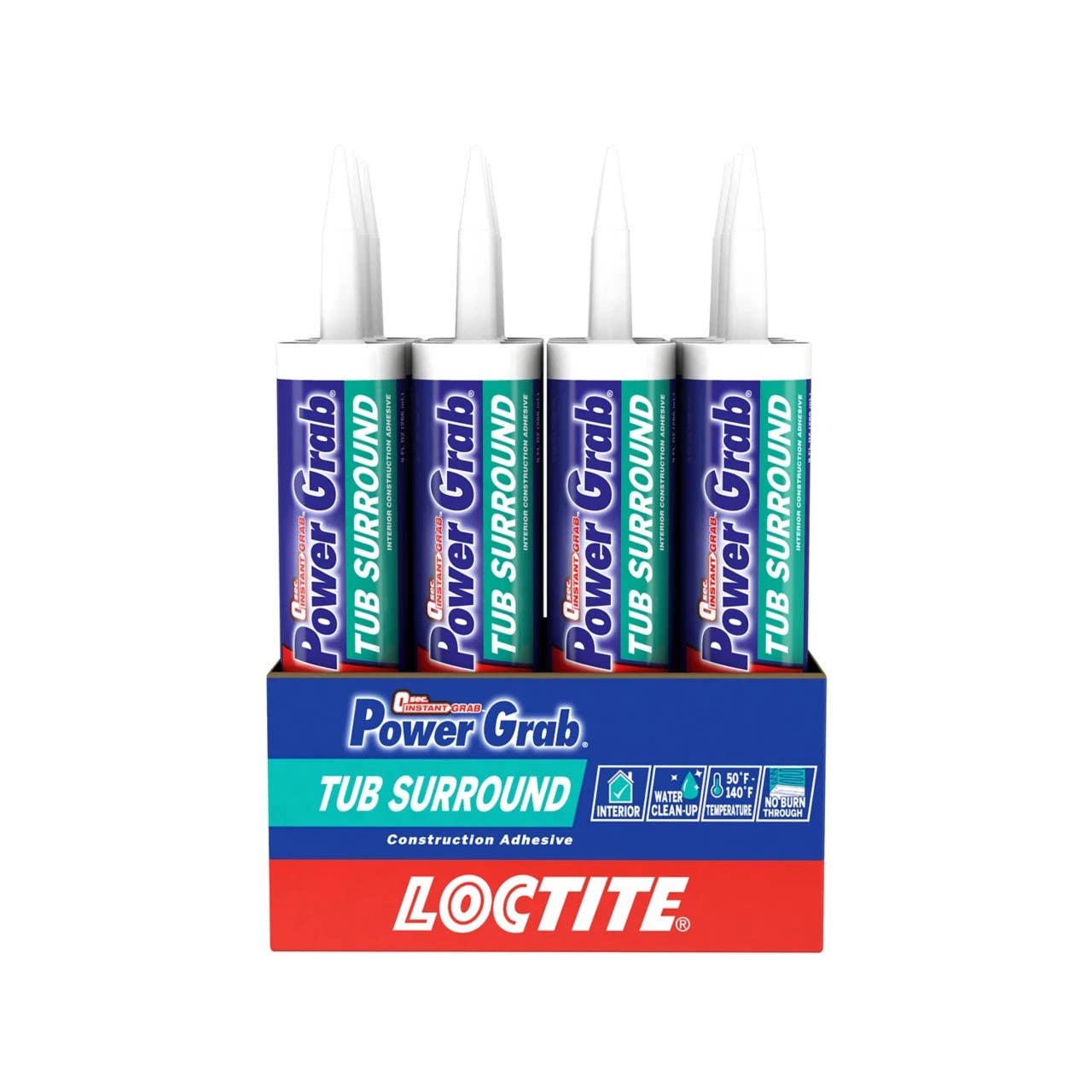 Loctite 2546759 Power Grab Tub Surround Adhesive, 9 oz, Finish-White