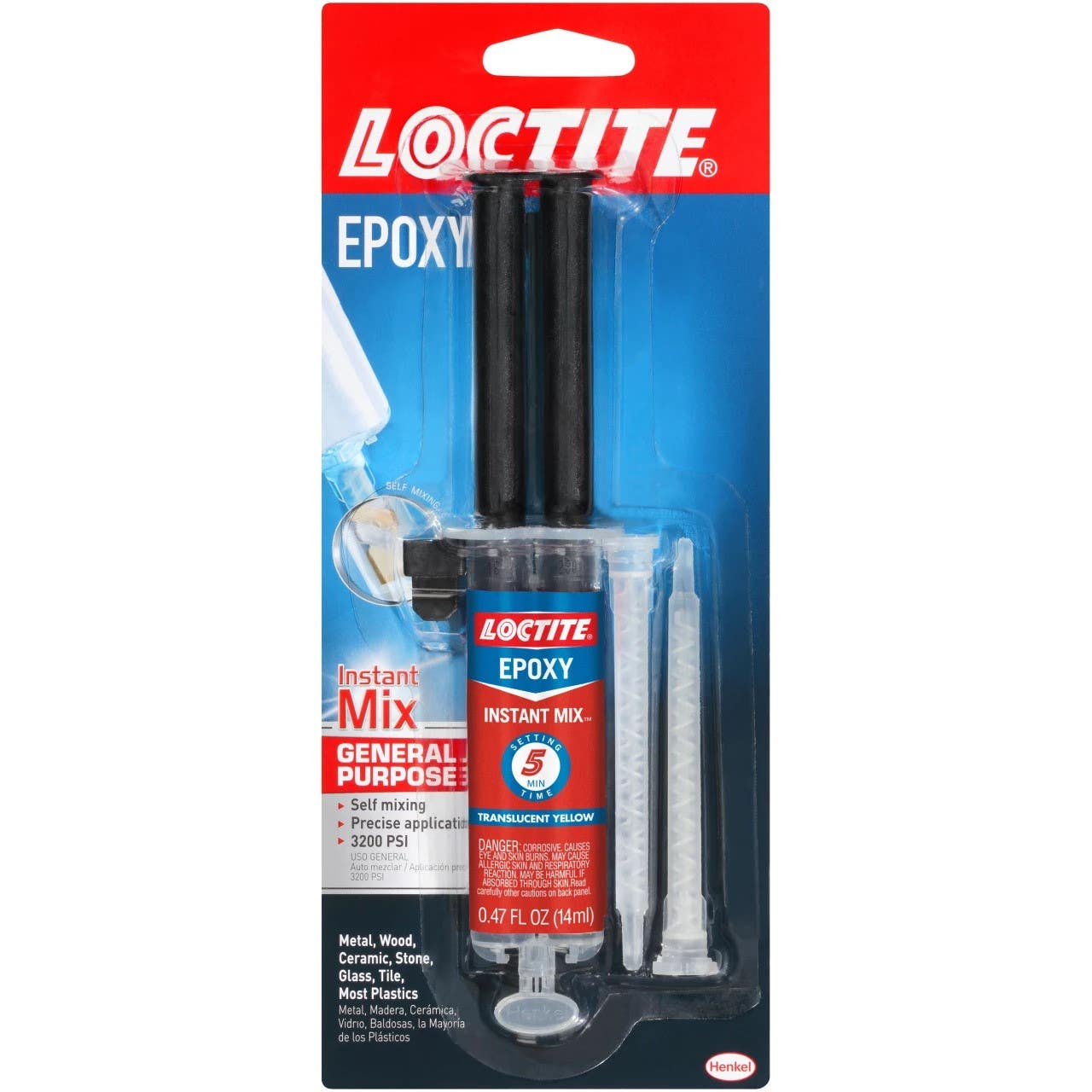 Loctite 1365868 Instant Mix 5 Minute Epoxy, 0.47 oz, Finish-Trans/Yellow