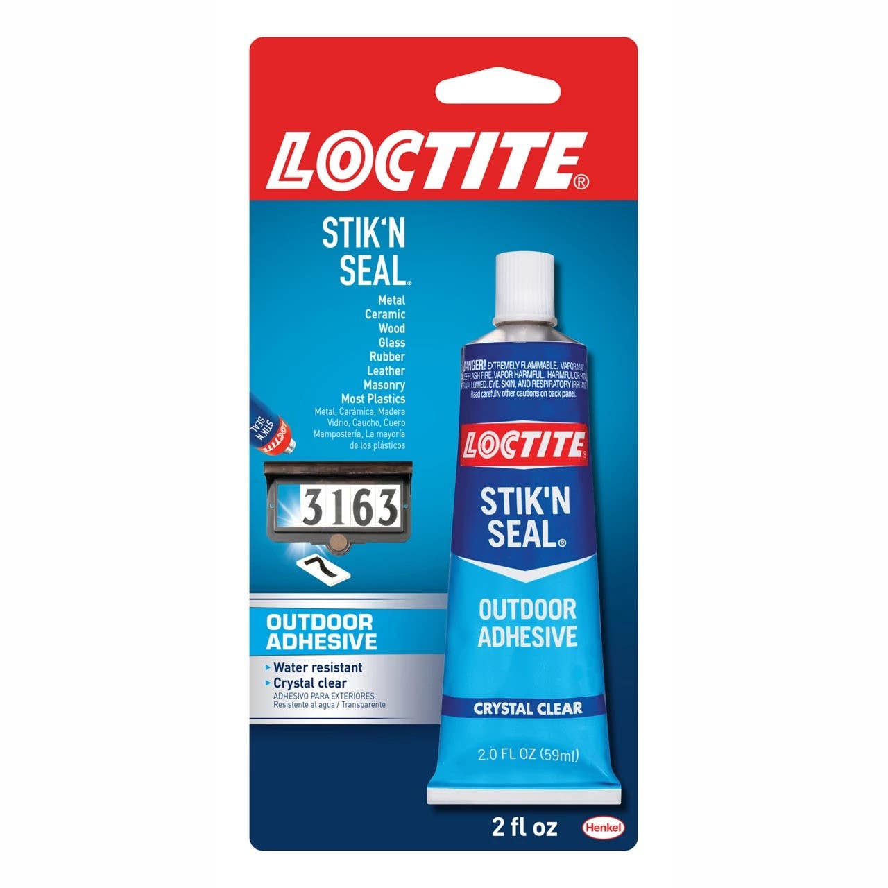 Loctite 1716815 Stik'N Seal Outdoor Adhesive, Finish-Clear, 2 oz Tube