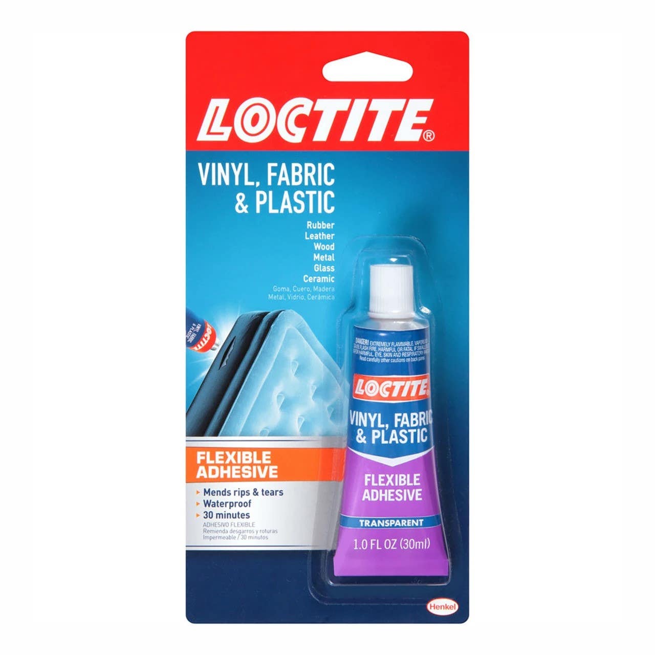 Loctite 1360694 Vinyl, Fabric & Plastic Flexible Adhesive, 1 oz Tube, Finish-Clear