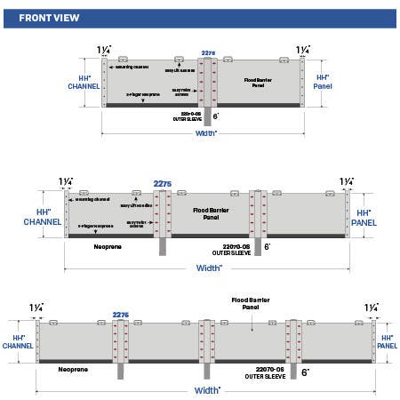 Legacy Manufacturing 5029MA Interlocking Flood Barrier For Over-sized Door, Finish-Mill Aluminum