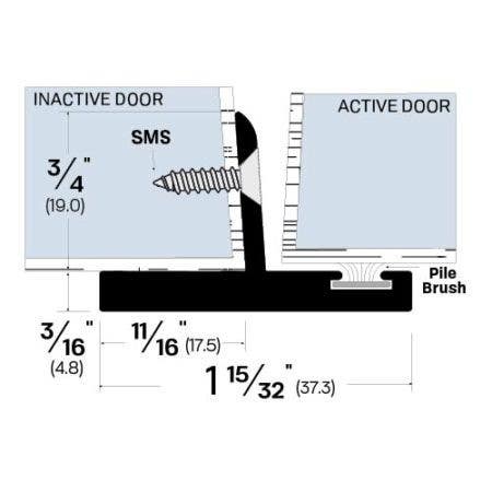 Legacy Manufacturing 714 Security Astragal (1-15/32" by 15/16")