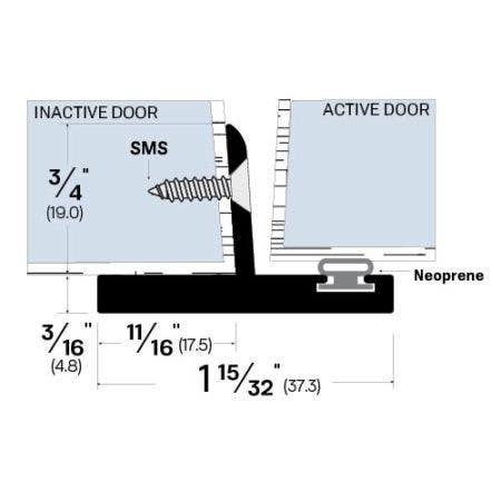 Legacy Manufacturing 715 Security Astragal (1-15/32" by 15/16")