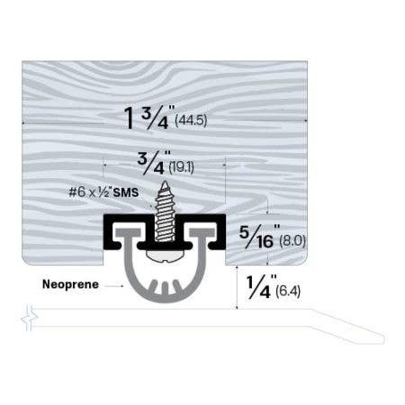 Legacy Manufacturing 735 Mortised Door Sweep (3/4" by 9/16"), Mill Aluminum