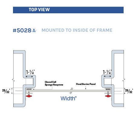 Legacy Manufacturing 5028MA Inside Mount Window Flood Barrier, Finish-Mill Aluminum