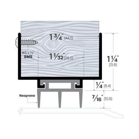Legacy Manufacturing 7112 Door Sweep (1-7/8" by 1-11/16")