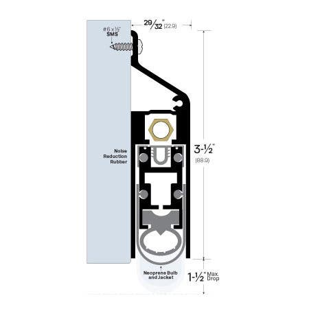 Legacy Manufacturing 7793 Extended-Drop Automatic Door Bottom (29/32" by 3-1/2")