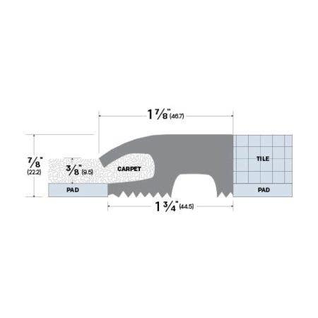 Legacy Manufacturing 36861N Rubber Carpet Transition Strip (1-7/8?"by 7/8"),Finish-Black