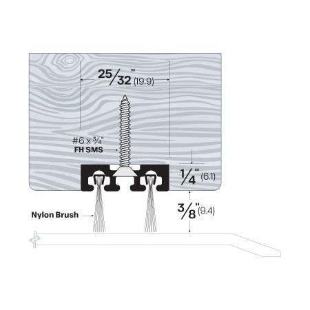 Legacy Manufacturing 74453MA Mortised Door Sweep (25/32" by 5/8"),Finish-Mill Aluminum