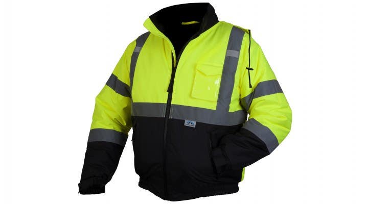 Pyramex RJ3210T Hi-Vis Lime Bomber Jacket w/Quilted Lining - Tall