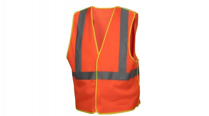 Pyramex RVZ4020  Orange Safety Vest w/Contrast Trim