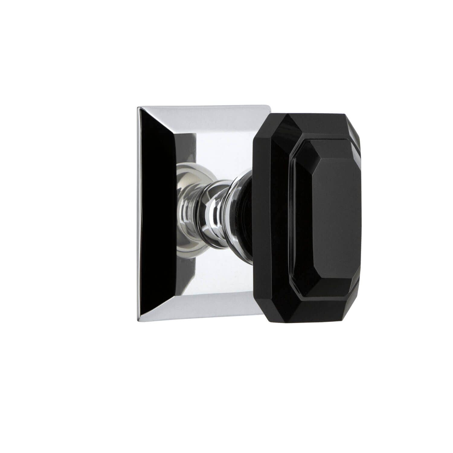 Grandeur Fifth Avenue Square Rossette w/ Black Baguette Crystal Knob