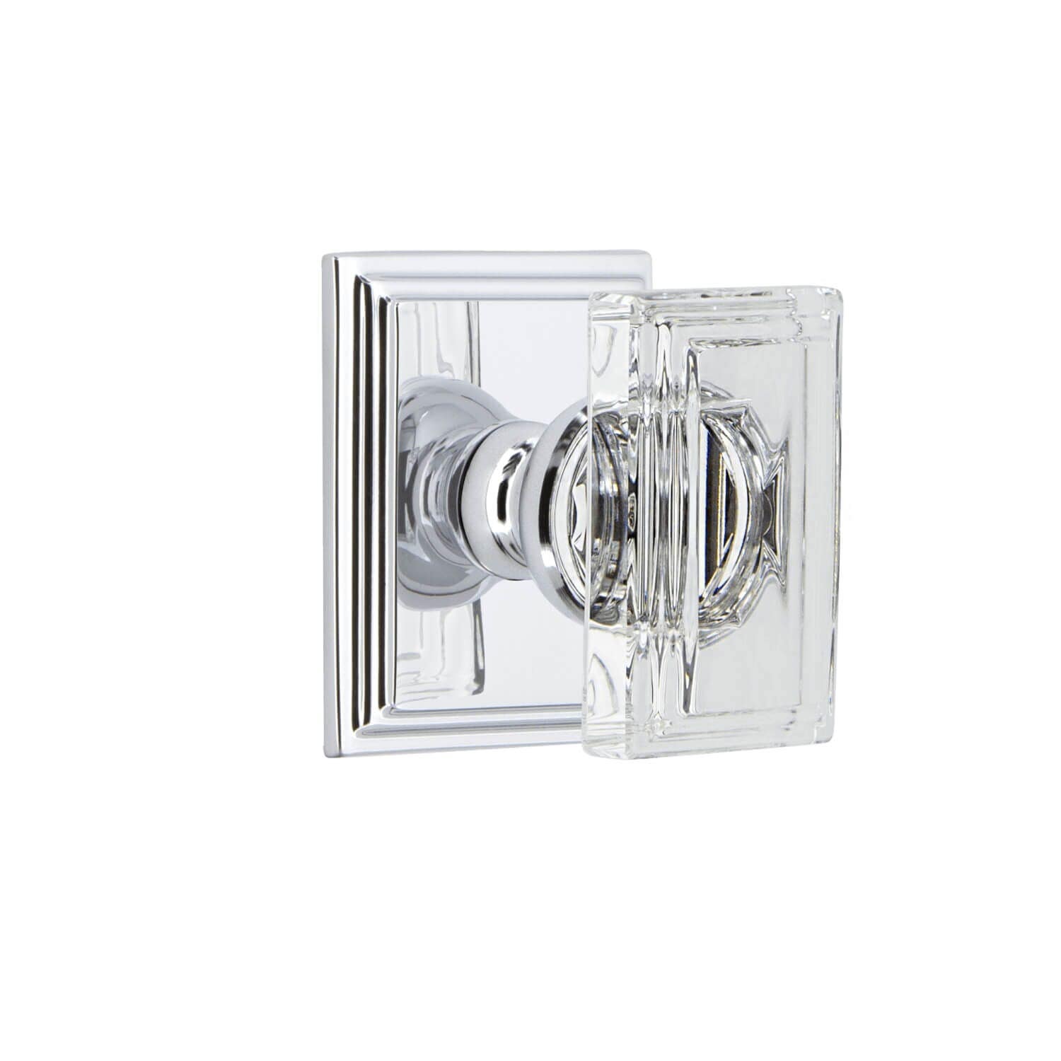 Grandeur Carre Square Rossette w/ Carre Crystal Knob