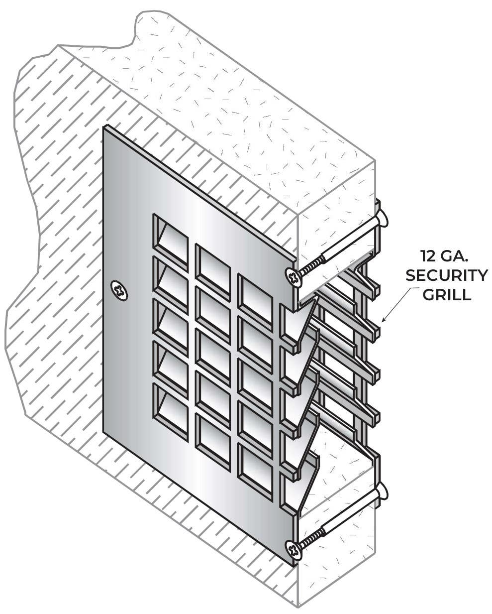 NGP PLSL Inverted Split Y Security Door Louver