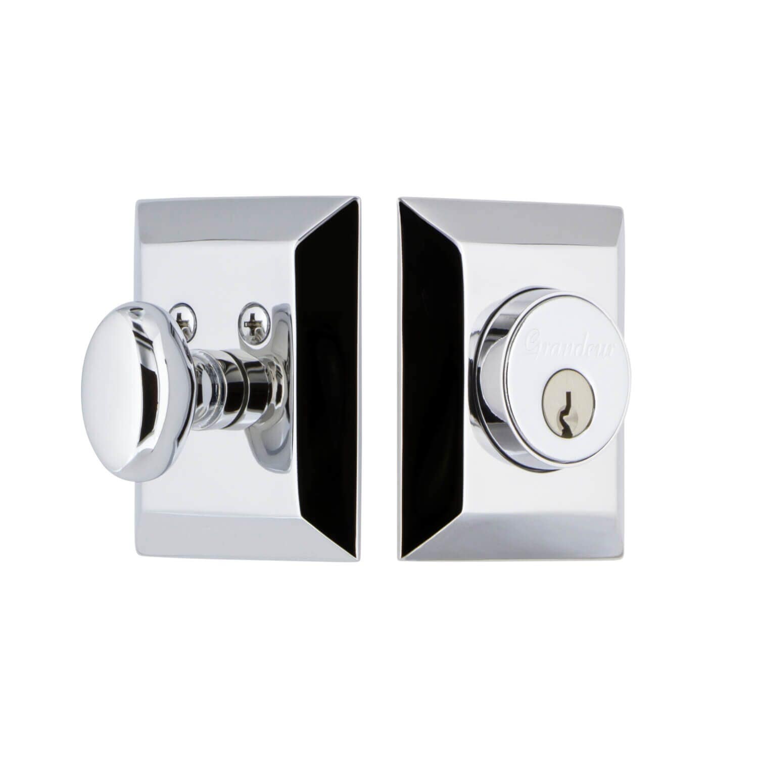 Grandeur Fifth Avenue Square Single Cylinder Deadbolt, Keyed Alike