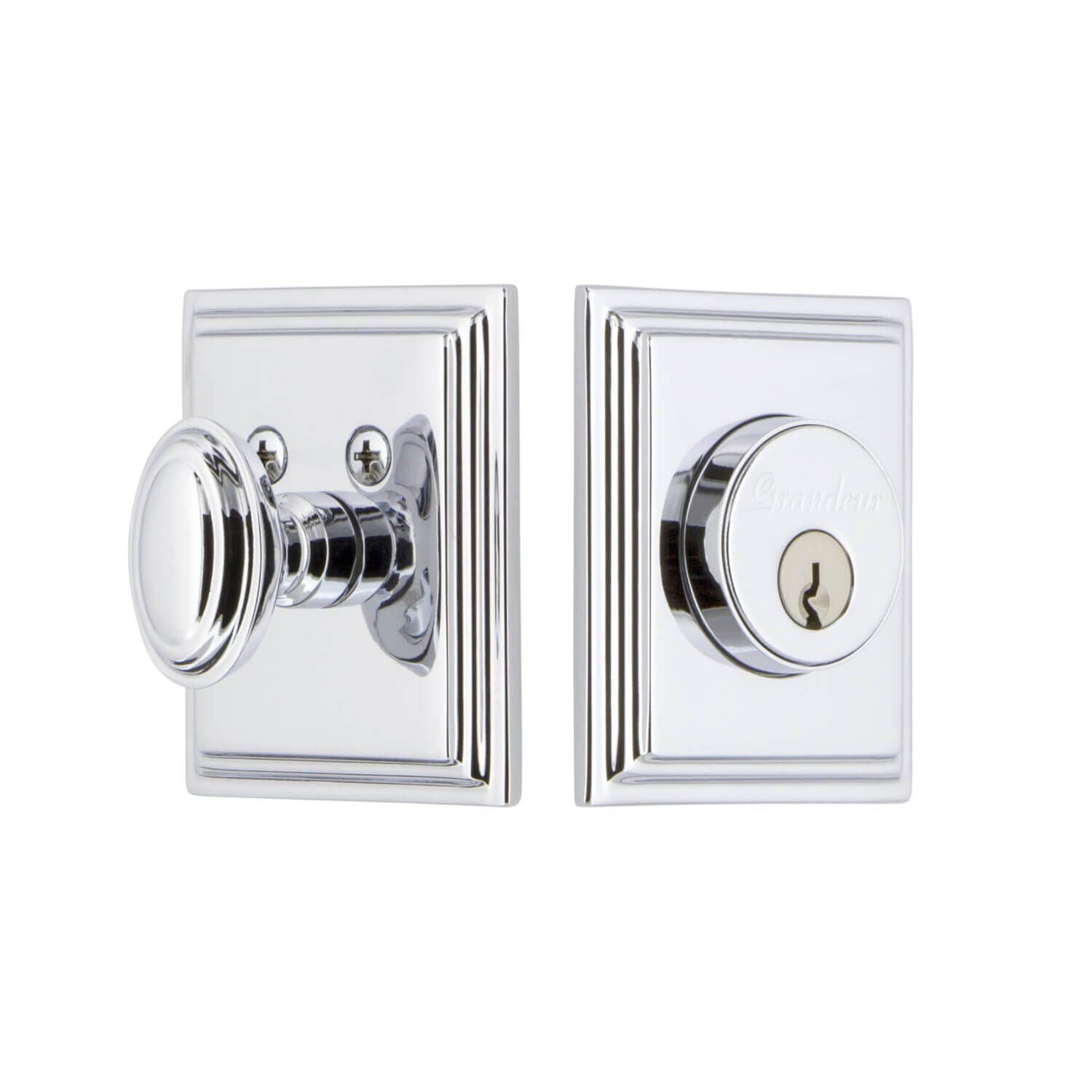 Grandeur Carre Square Single Cylinder Deadbolt, Keyed Alike