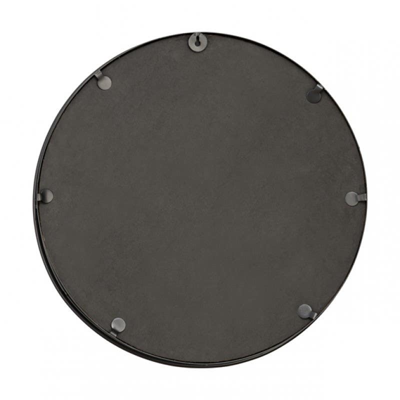 Bain Signature Beatrice Black Round Mirror with Built-in Shelf