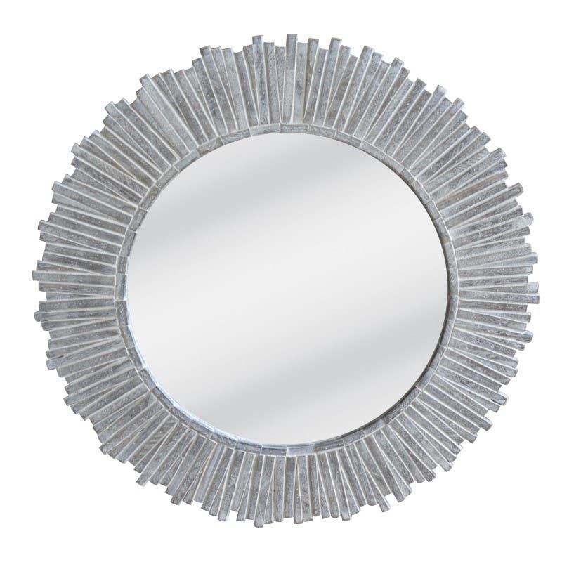 Bain Signature Endora Round Wood Decorative Mirror