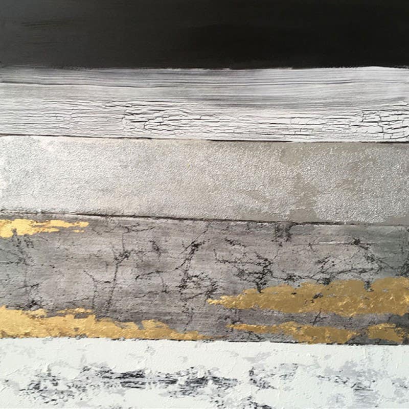 Bain Signature Melo Hand Painted Canvas Art with Gold Foil